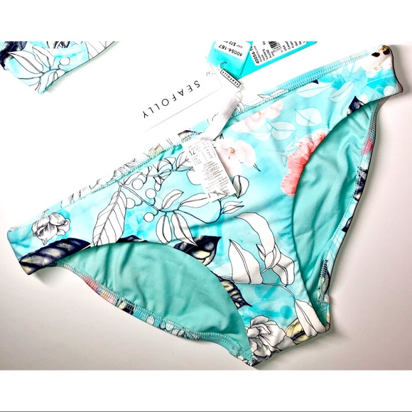 Seafolly Iceberg Modern Love V Wire Bustier Sz6 & Hipster Bottom Sz8 Mix Sz Set - Picture 14 of 16